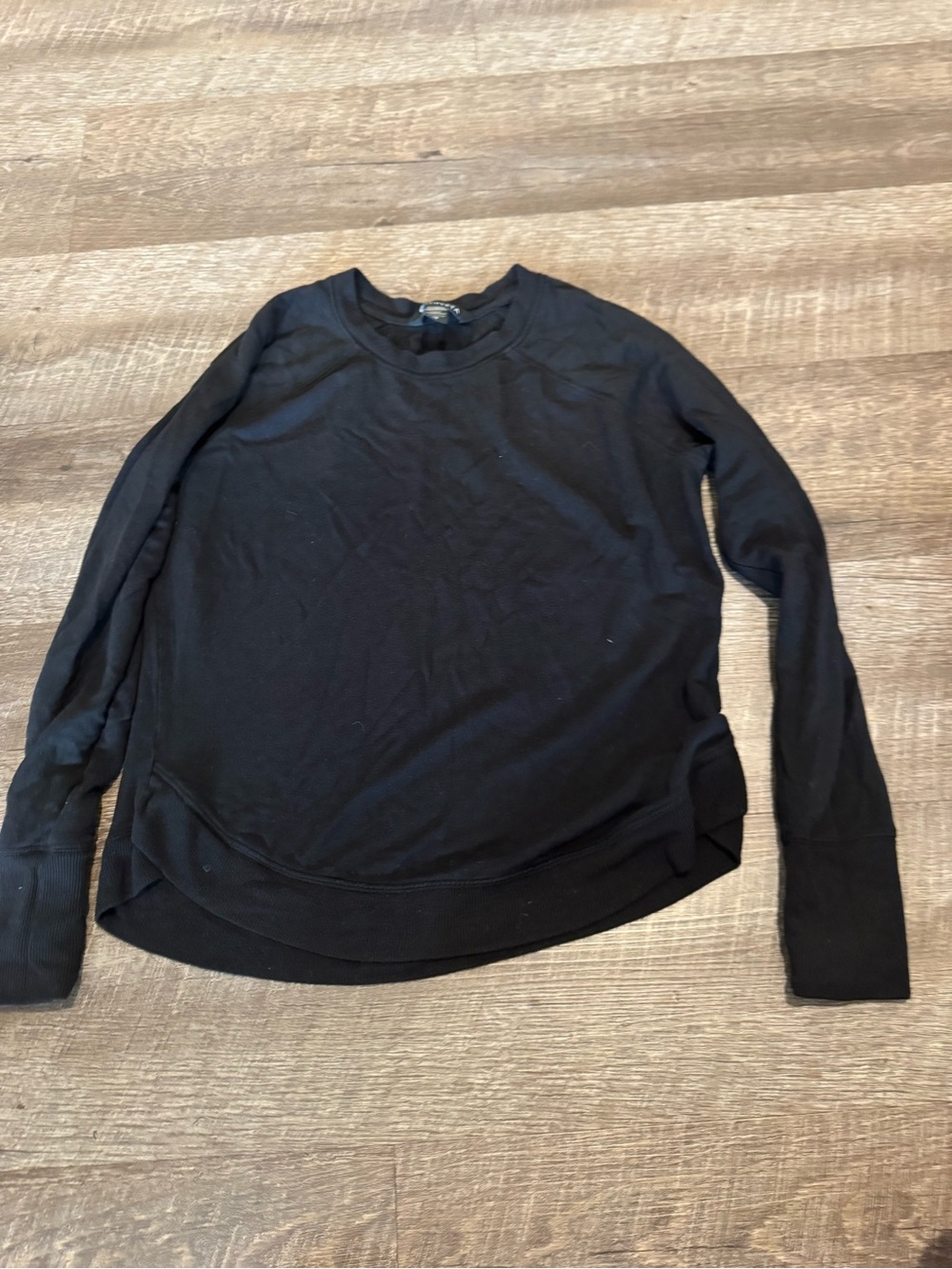 Athleta Black Long Sleeve Pullover Crewneck Sweatshirt